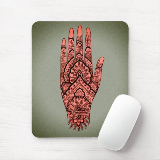 Mehndi Hand Tattoo Body Art Design Mousepad (Mit Mouse)