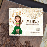 Mehndi Haushalt laden mit niedlichen indischen Hen<br><div class="desc">Mehndi Budget laden mit niedlichen indischen Henna Braut,  Mandala Hintergrund und marokkanischen Laterne-Garland.</div>