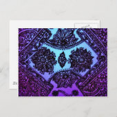 Mehndi Henna Blue Mix Postkarte (Vorne/Hinten)