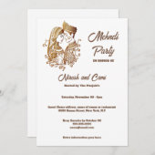 Mehndi Henna Bräutigam Brauhaus schlicht Einladung (Vorne/Hinten)