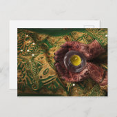 Mehndi Henna Green Candle Light Celebration Ankündigungspostkarte (Vorne/Hinten)