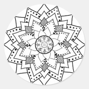Mehndi/Hennastrauchartlotos-Blumen-Blüte Aufklebe Runder Aufkleber