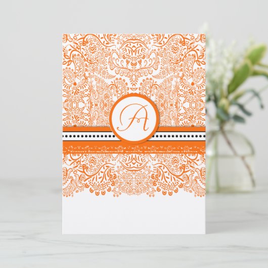 Mehndi Indian Coral Orange Love Birds Wedding Einladung (Stehend Vorderseite)