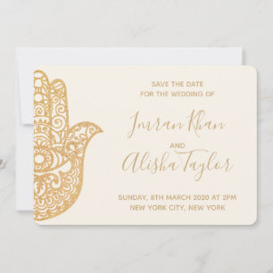 Mehndi Indische Hochzeit Save the Date Hamsa Henna