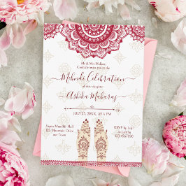 Mehndi-Indische Hochzeitsmaroon-Mandalase Vorlage