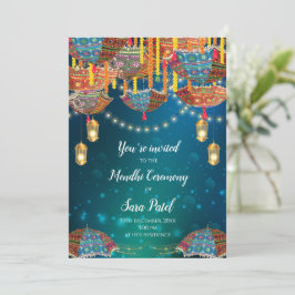 Mehndi Invite & Mendhi Party lädt Henna ein Einladung
