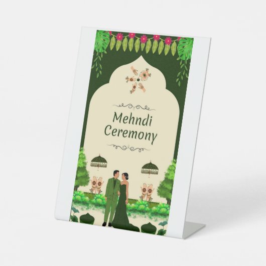 Mehndi-Karte Sockelschild (Vorderseite)