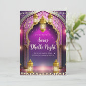 Mehndi lädt & Digital Dholki Einladungen ein (Stehend Vorderseite)