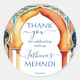 Mehndi Marokko arabischen Stil Arch danke Ihnen Runder Aufkleber
