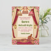 Mehndi Night Ceremony Invitation card Einladung (Stehend Vorderseite)