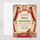 Mehndi Night Ceremony Invitation card Einladung (Vorne/Hinten)
