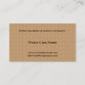 Mehndi Ornamental-Visitenkarten Visitenkarte (Rückseite)