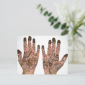 Mehndi-Party Einladung Postkarte (Stehend Vorderseite)