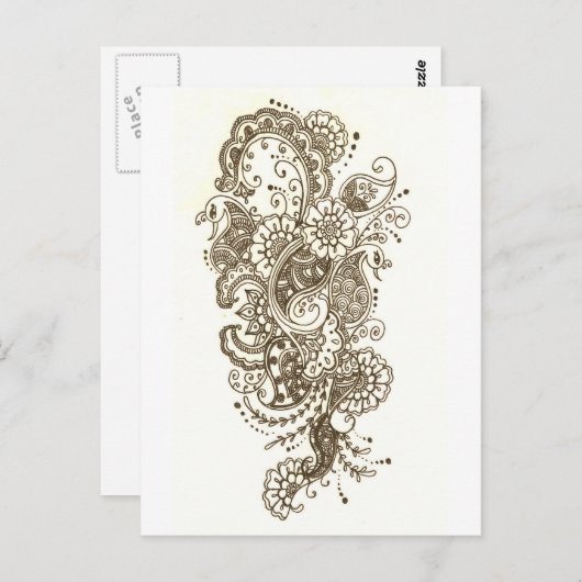 Mehndi Postkarte (Vorne/Hinten)