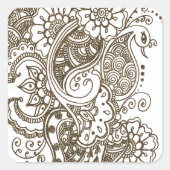 Mehndi Quadratischer Aufkleber (Vorderseite)