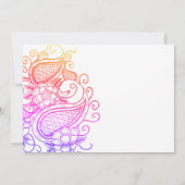 Mehndi Regenbogen Einladung (Rückseite)