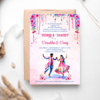 Mehndi Sangeet indische Hochzeit Brautpaar rosa