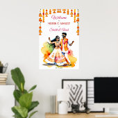 Mehndi Sangeet indisches Brautpaar Begrüßungszeich Poster (Heimbüro)