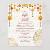 Mehndi sangeet laden niedliches indisches Paar ein (Rückseite)