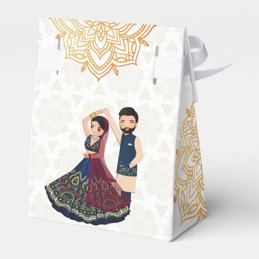 Mehndi & Sangeet Manadala und niedliches indisches Geschenkschachtel (Rückseite)