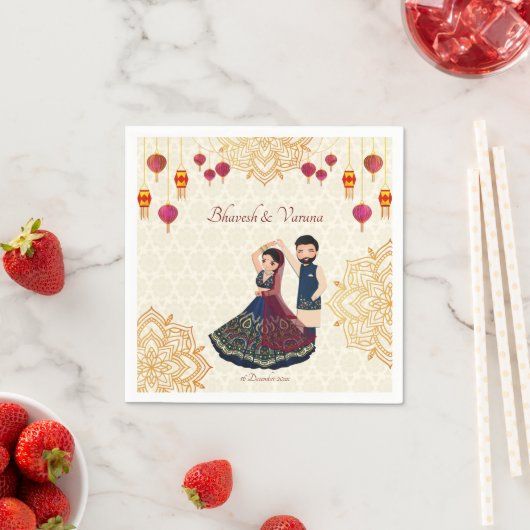 Mehndi & Sangeet Manadala und niedliches indisches Serviette (Beispiel)