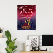 Mehndi Sangeet Märchenleuchten Tanzpärchen willkom Poster (Heimbüro)