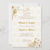 Mehndi Sangeet Maroon Indianerpaar Islamisch Einladung (Rückseite)