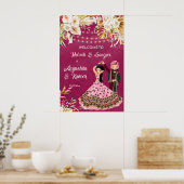 Mehndi sangeet rosa Gold indische Hochzeitsempfang Poster (Küche)