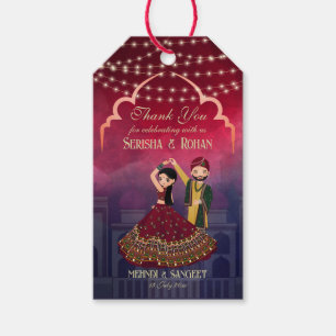 Mehndi Sangeet tanzend Paar dunkelblau Custom Geschenkanhänger