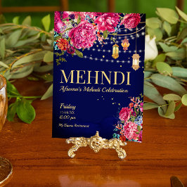 Mehndi Starry nachtsarabische Laternen mit Blumen  Einladung