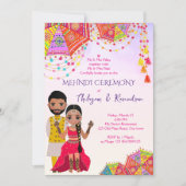Mehndi Süd-Indische Tamilische Hochzeitseinladung Einladung (Vorderseite)