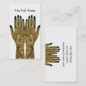 Mehndi Tattoo Hands Visitenkarte (Vorne/Hinten)