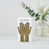 Mehndi Tattoo Hands Visitenkarte (Stehend Vorderseite)