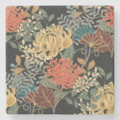 Mehndi Tracery Tile: Ethnisch nahtloses Design Steinuntersetzer (Vorderseite)