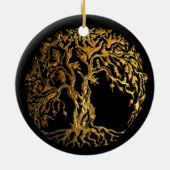 Mehndi Tree of Life (Gold) Keramik Ornament (Hinten)