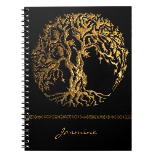 Mehndi Tree of Life (Gold) Notizblock (Vorderseite)