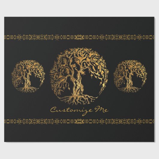 Mehndi Tree of Life (Henna) Geschenkpapier (Flach)