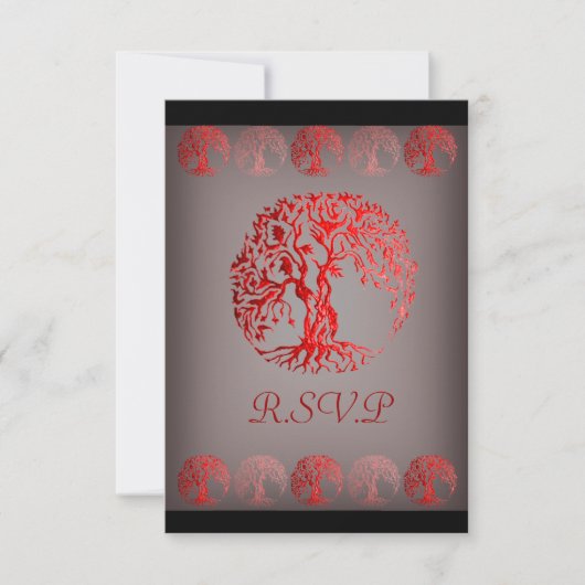 Mehndi Tree of Life (Henna) RSVP Karte (Vorderseite)