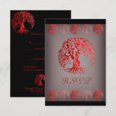 Mehndi Tree of Life (Henna) RSVP Karte (Vorne/Hinten)