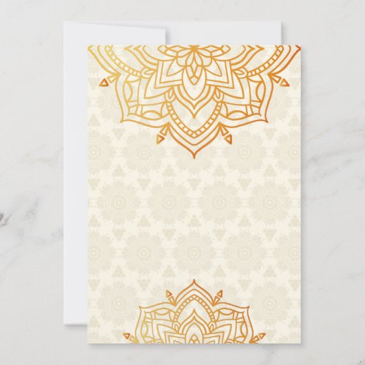 Mehndi und Sangeet Einladung niedliches indisches (Rückseite)