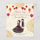 Mehndi und Sangeet Einladung niedliches indisches (Vorderseite)