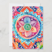 Mehndi und Sangeet farbenfrohe Mandala-Vorlage Einladung (Rückseite)