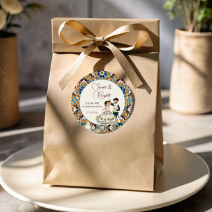 Mehndi und sangeet indische Gastgeschenk Hochzeit Runder Aufkleber