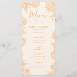 Mehndi Wedding Dinner Menu Menükarte
