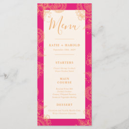 Mehndi Wedding Dinner Menu Menükarte