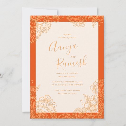 Mehndi Wedding Einladungen (Vorderseite)