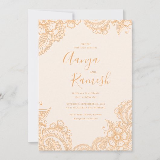 Mehndi Wedding Einladungen (Vorderseite)