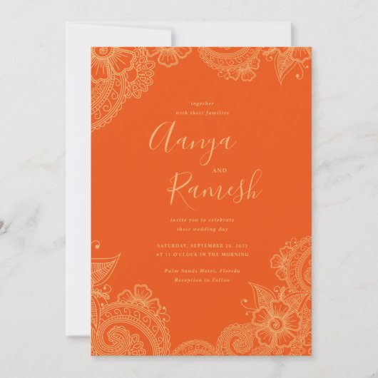 Mehndi Wedding Einladungen (Vorderseite)