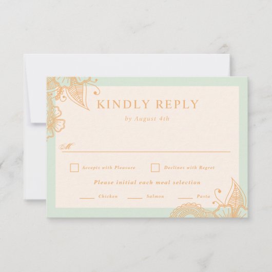 Mehndi Wedding RSVP (Vorderseite)