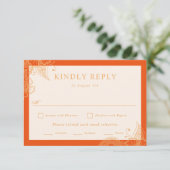 Mehndi Wedding RSVP Karte (Stehend Vorderseite)